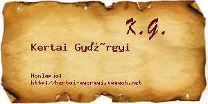 Kertai Györgyi névjegykártya